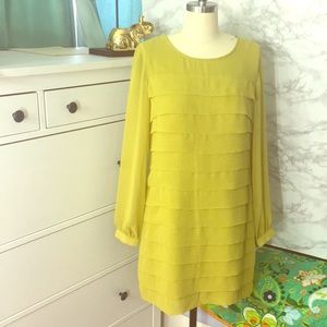 ELLE ruffle dress in size 4c kiwi mustard color